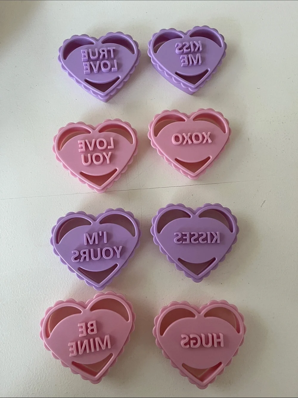 Chicago Metallic Conversation Heart Valentine Cookie Cutters/Stamps, Set of 8